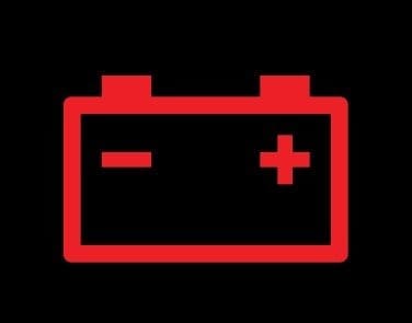 Battery charge warning light